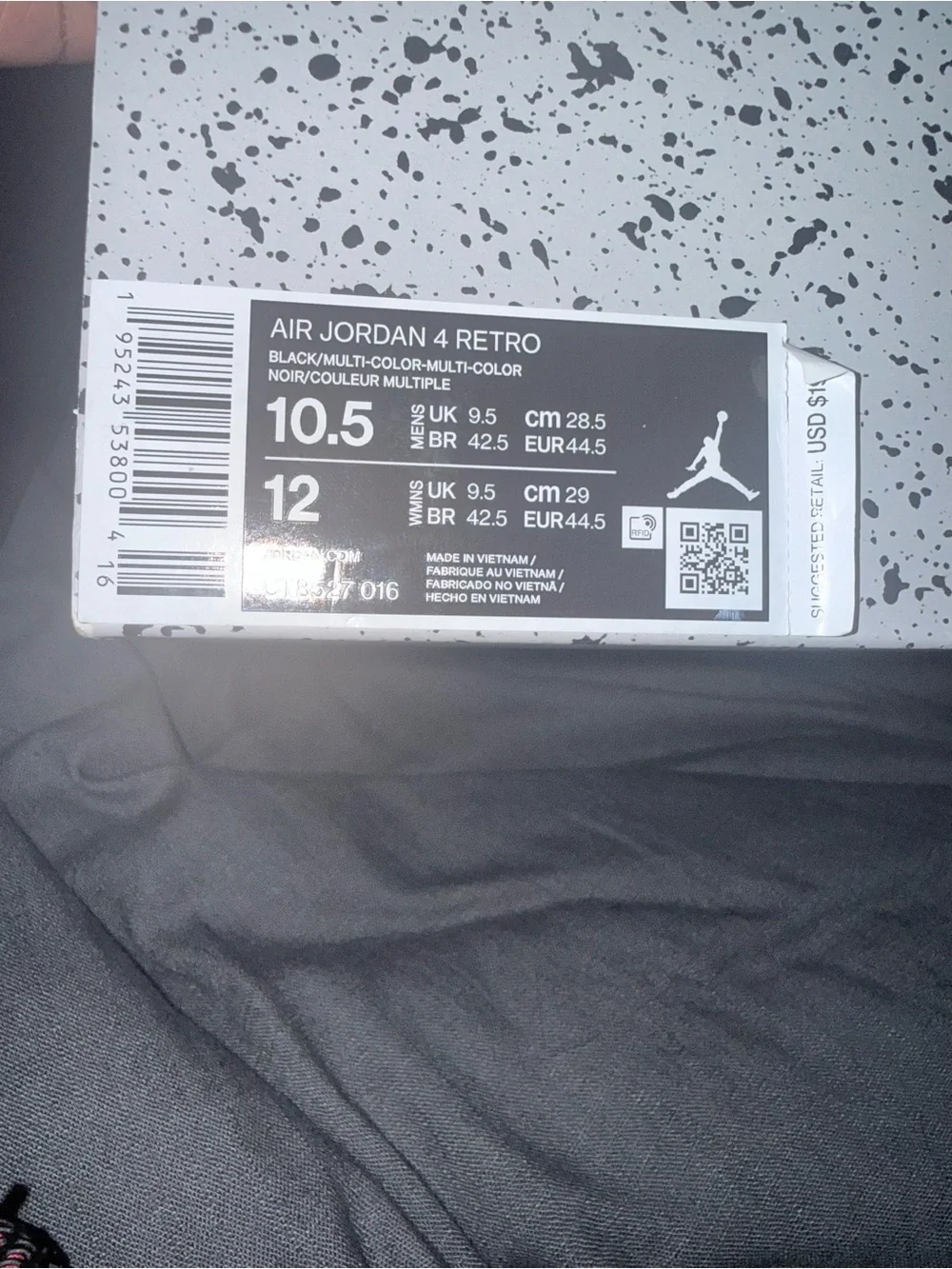 Air Jordan 4 Retro Black/Multicolor
